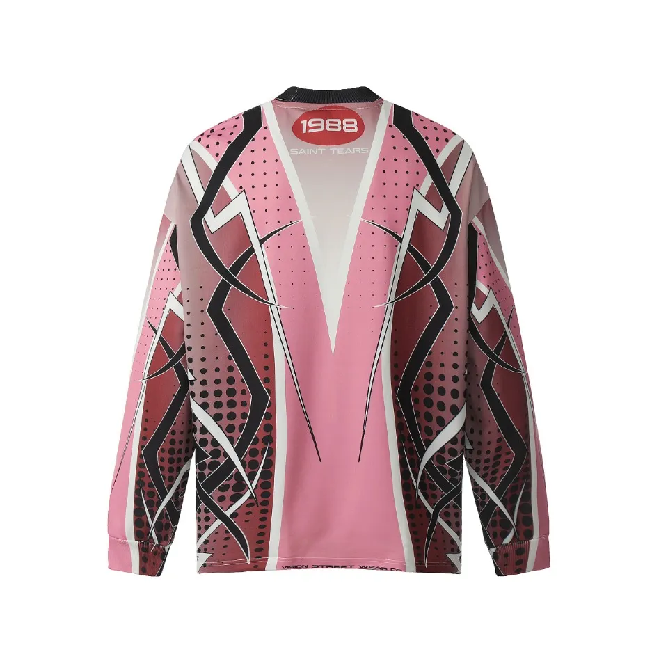 Saint michael tears all-over printed long-sleeved vintage autumn and winter T-shirt Style number: 120 Size: M L XL Wholesale price: 136 Color: blue pink